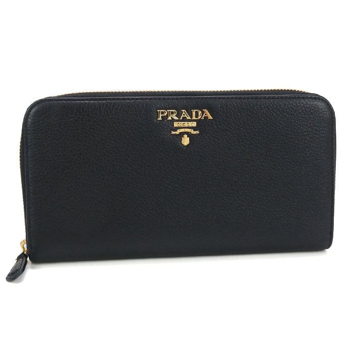 PRADA Zip around Vittello leather PR95198 PurseZip Around leather / zip around long wallet Women