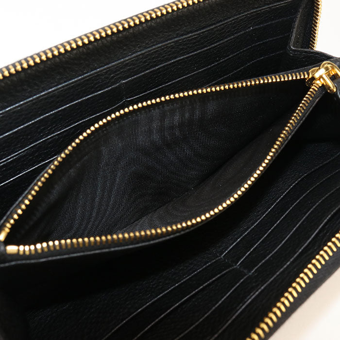 PRADA Zip around Vittello leather PR95198 PurseZip Around leather / zip around long wallet Women