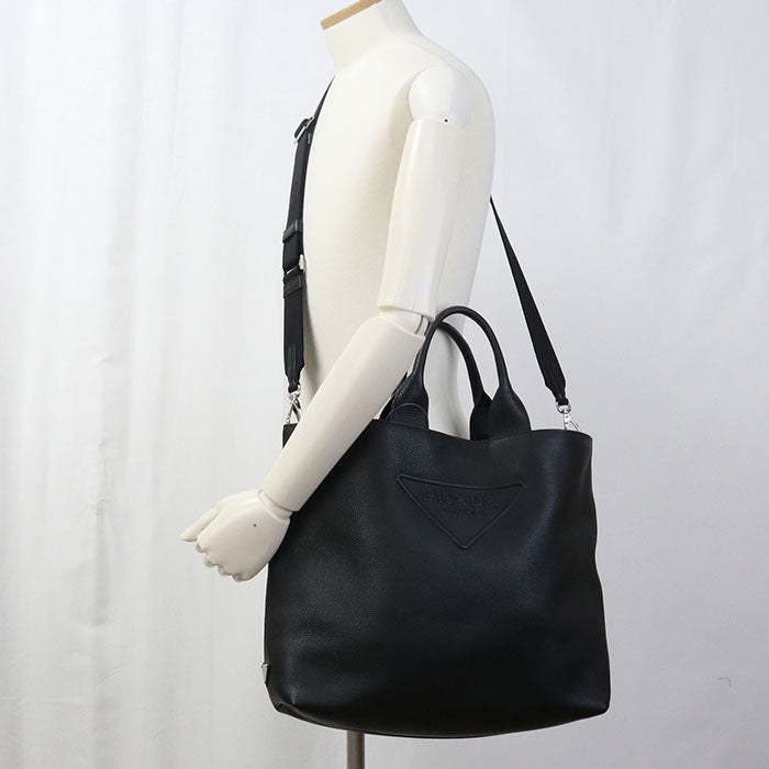 PRADA 2WAY Tote bag leather Unisex