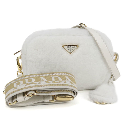 PRADA 1BH192 2EC9 F0009 Diagonal shoulder bag Fake fur / fur / leather Women