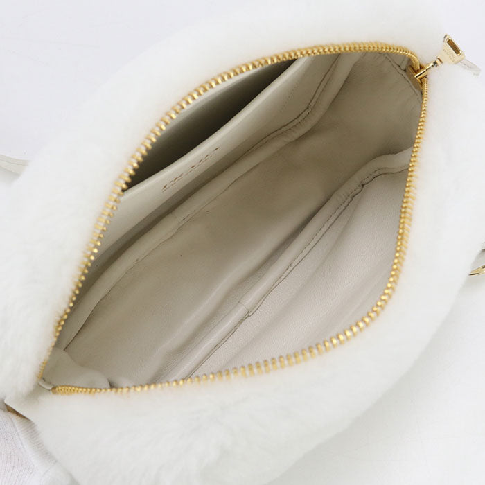 PRADA 1BH192 2EC9 F0009 Diagonal shoulder bag Fake fur / fur / leather Women