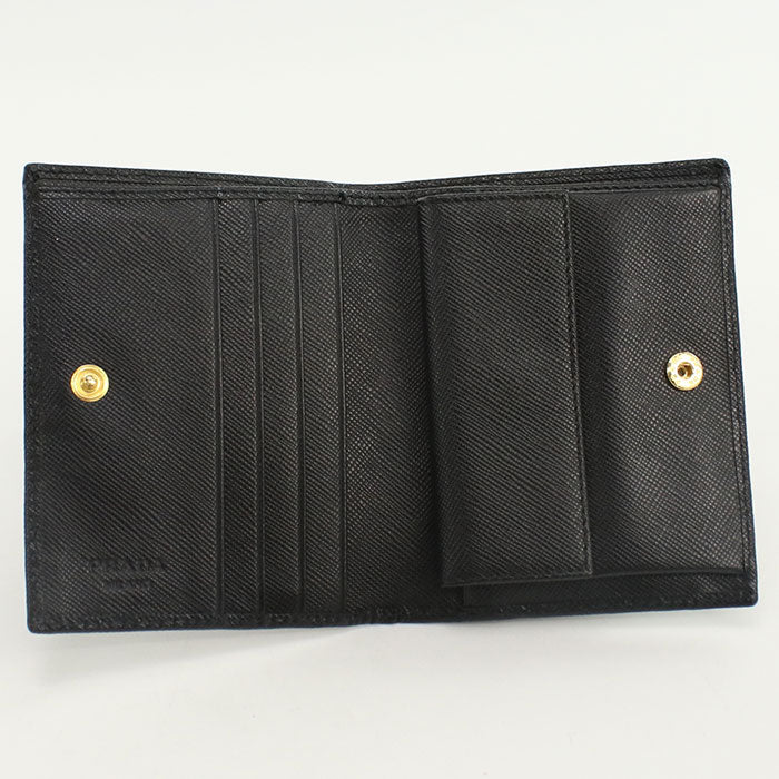 PRADA Saffiano leather wallet 1MV204 QWA F0002 Folded wallet leather Women