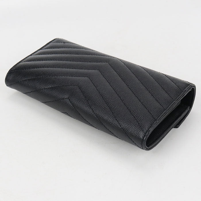 SAINT LAURENT Large flap wallet Monogram 372264 Purse folio leather Women