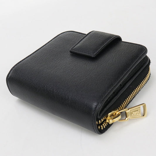 SAINT LAURENT Compact zip wallet 568985 Folded wallet leather Women