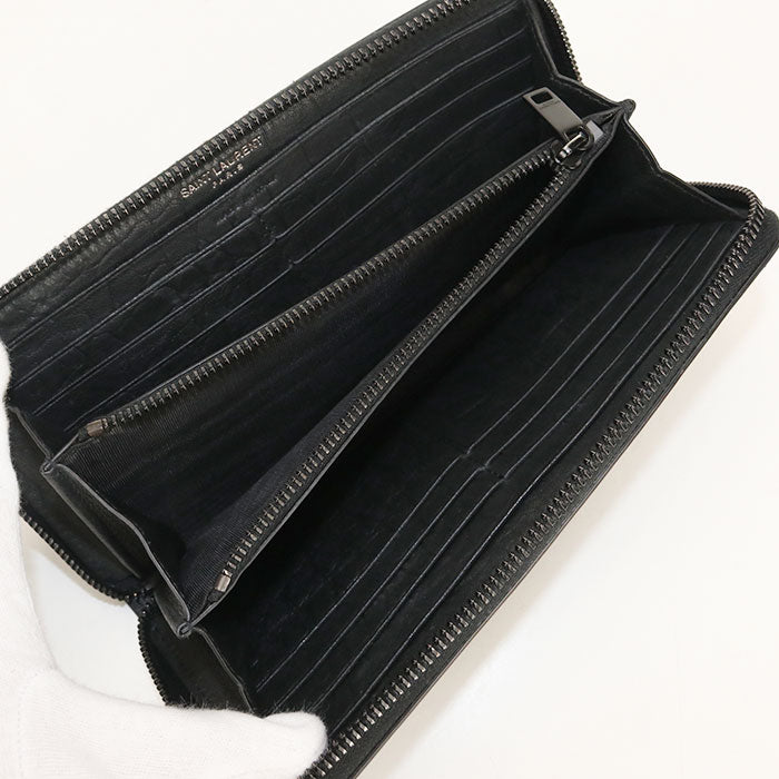 SAINT LAURENT Full zip wallet 617415 PurseZip Around / Embossed Calfskin Women