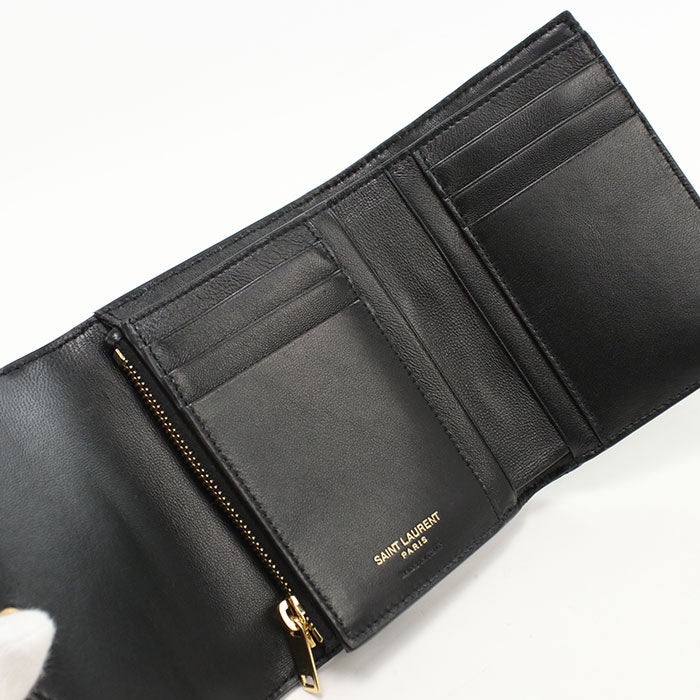SAINT LAURENT Compact Trifold Wallet Cassandra 403943 Tri-fold wallet lambskin Women's