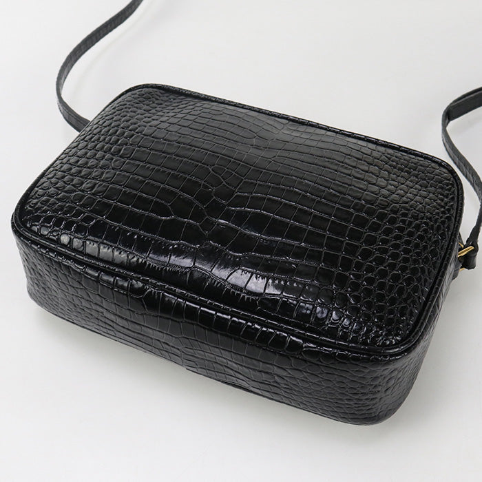 SAINT LAURENT Roux 612544 Diagonal shoulder bag / Croco embossed leather Women