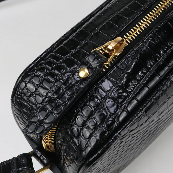 SAINT LAURENT Roux 612544 Diagonal shoulder bag / Croco embossed leather Women