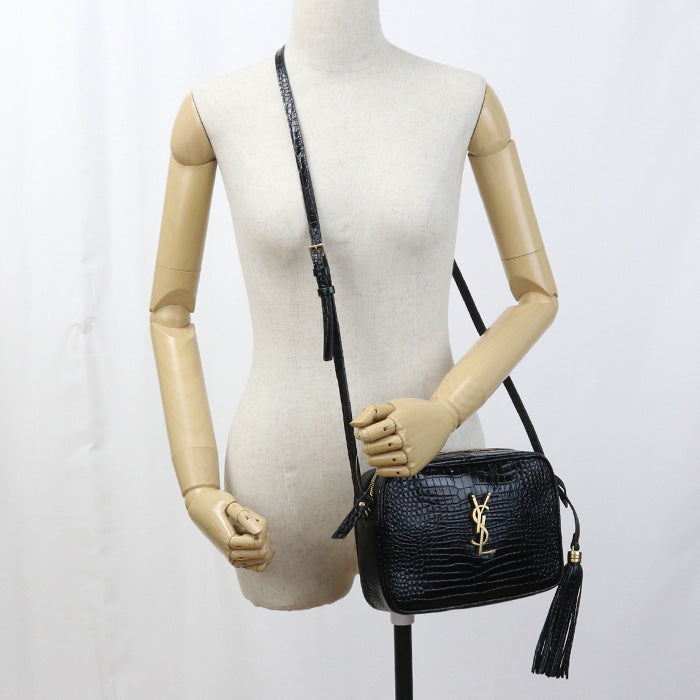 SAINT LAURENT Roux 612544 Diagonal shoulder bag / Croco embossed leather Women